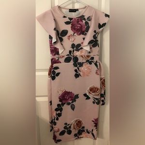 Pretty Little thing, floral belted dress, size 8